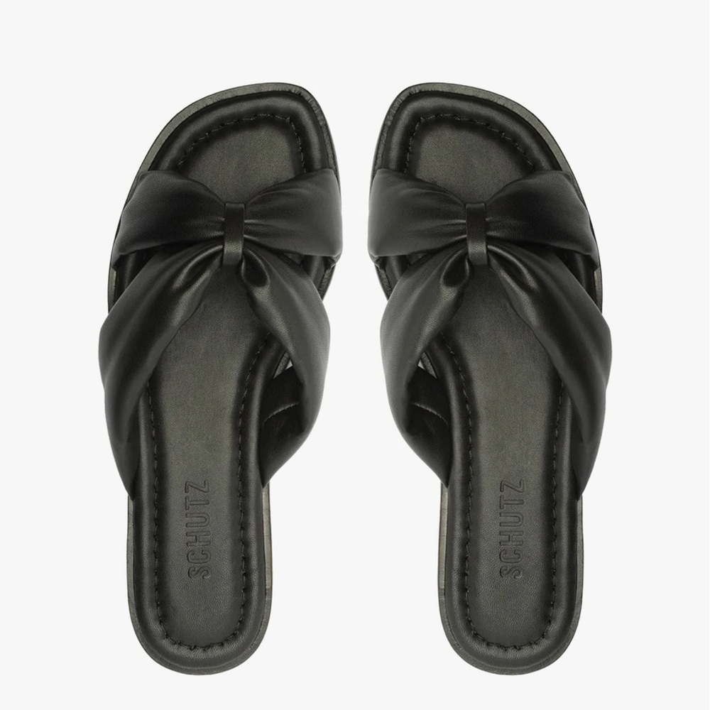 SCHUTZ Black Knot Design Sandals